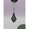 Boucle d'Oreille "Goutte Art Déco" | Bijou Graphique Noir & Rétro-Chic