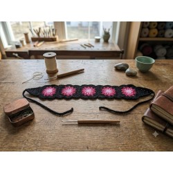 Headband Fleuri en Coton "Rosée du Soir" | mavanya.ch