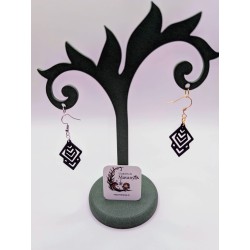 Boucle d'Oreille "Carats noirs" | Géométrique Tribal-Chic & Art Déco Noir