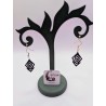 Boucle d'Oreille "Carats noirs" | Géométrique Tribal-Chic & Art Déco Noir