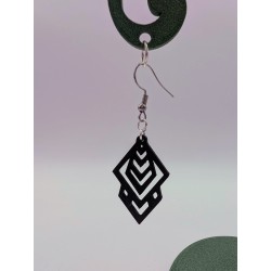 Boucle d'Oreille "Carats noirs" | Géométrique Tribal-Chic & Art Déco Noir